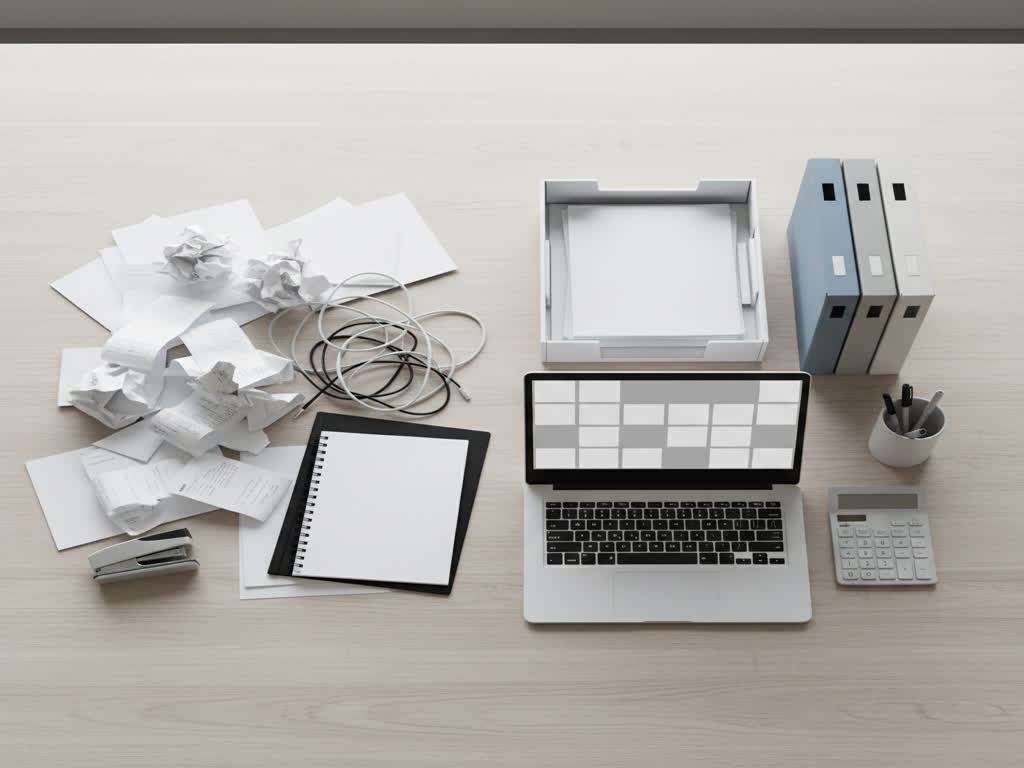 Gerente revisa checklist de cierre contable con tableros de flujo de caja y conciliaciones en pantalla